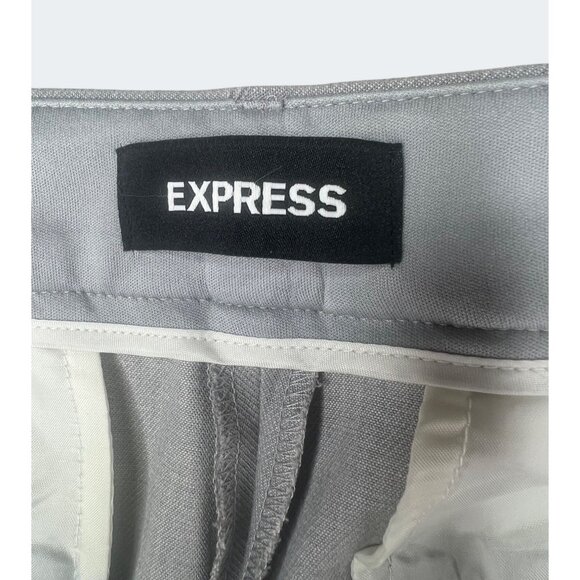 Express Editor Barely Boot Low Rise Stretch Pants Womens Size 8R Gray Blend - Picture 10 of 16